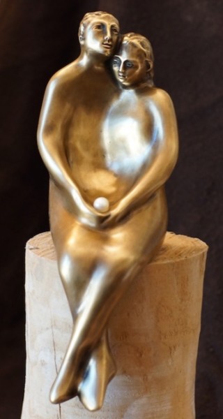 Sculpture titled "Le mariage" by Paul Crochat, Original Artwork, Metals