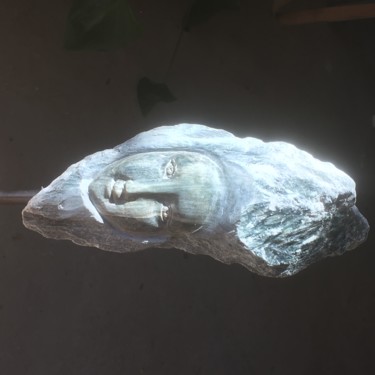 Sculpture intitulée "Visage pierre stéat…" par Paul Crochat, Œuvre d'art originale