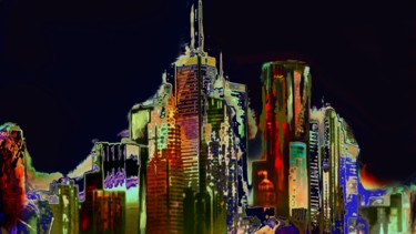 Digital Arts titled "neon city" by Paul Destaercke, Original Artwork, Digital Painting
