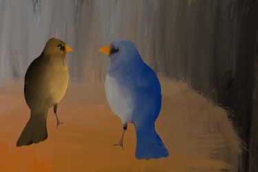Digital Arts titled "Les oiseaux" by Paul Destaercke, Original Artwork, Digital Painting