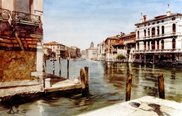 Painting titled "La Volta del Canal…" by Paul Dmoch, Original Artwork, Watercolor