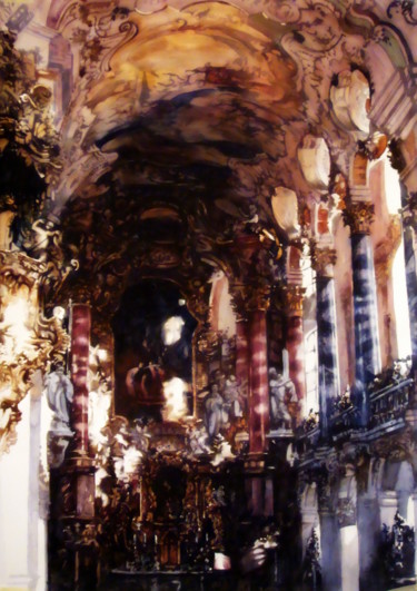 Painting titled "la lumière ne montr…" by Paul Dmoch, Original Artwork, Watercolor