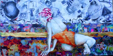 Картина под названием "MIRAGE" - Paule-Andree Maraval, Подлинное произведение искусства, Масло Установлен на Деревянная рама…