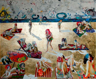 Pintura titulada "VACANCES D'ETE A LA…" por Paule-Andree Maraval, Obra de arte original, Oleo Montado en Bastidor de camilla…
