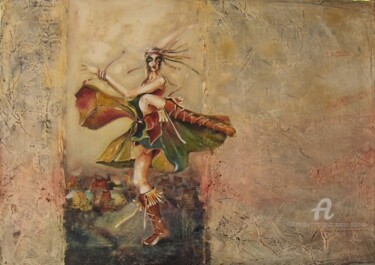 Pittura intitolato "Médiévales" da Paule-Andree Maraval, Opera d'arte originale, Olio
