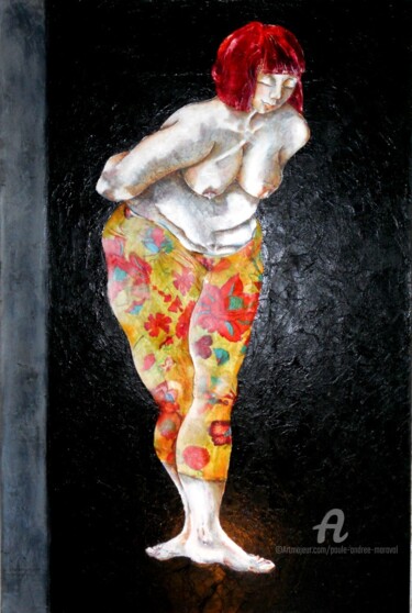 Schilderij getiteld ""Topless MATHILDE" door Paule-Andree Maraval, Origineel Kunstwerk, Olie