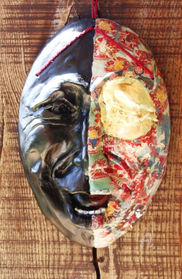 Sculpture titled "EUPHORIE" by Paule-Andree Maraval, Original Artwork, Ceramics Mounted on Metal