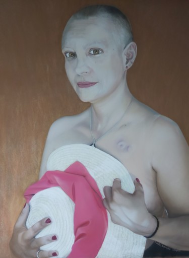 Laure (Octobre Rose) Painting titled "Laure (Octobre Rose)" by Paule Benatti, Original Art, Pastel Mounted on Cardboard