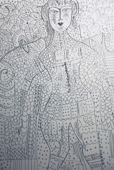 Dibujo titulada "Tatoo" por Paule Daran, Obra de arte original, Tinta