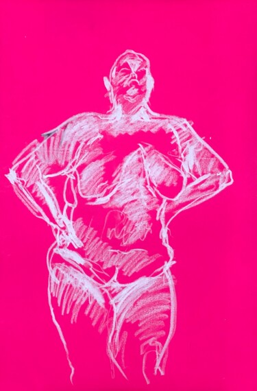 Рисунок под названием "Fluo" - Paule Guerin, Подлинное произведение искусства, Пастель