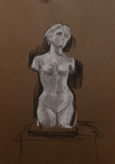 Drawing titled "D’après Maillot Ors…" by Paule Guerin, Original Artwork, Conté