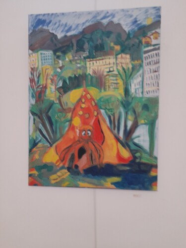 Картина под названием "Fête des citrons" - Paule Rochet, Подлинное произведение искусства, Масло Установлен на Деревянная ра…