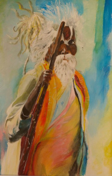 Painting titled "Sadhou" by Paulette Desse, Original Artwork, Acrylic