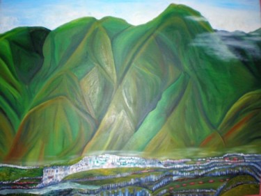 Pintura titulada "La montaña del Avil…" por Paulette, Obra de arte original, Oleo