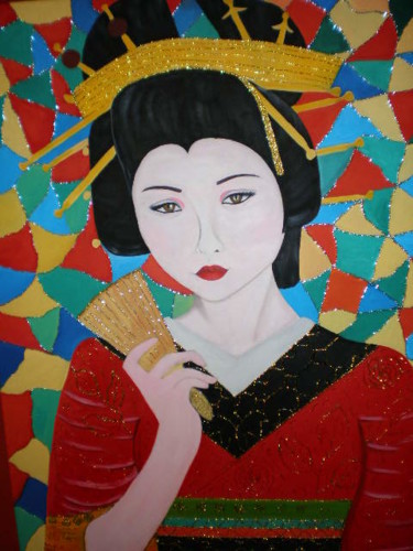 Pintura titulada "La Geisha" por Paulette, Obra de arte original, Oleo