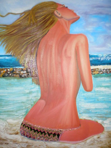 Pintura titulada "Rubia Dorada" por Paulette, Obra de arte original, Oleo