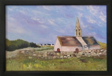 Peinture intitulée "Chapelle bretonne" par Paulette Marcon, Œuvre d'art originale