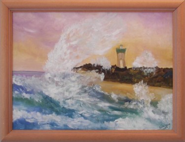 Painting titled "Vague déferlante" by Paulette Marcon, Original Artwork