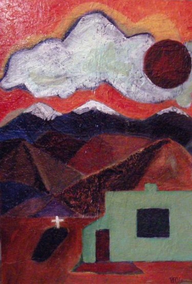 Painting titled "Death in the Desert" by Paul Freidin, Original Artwork, Oil