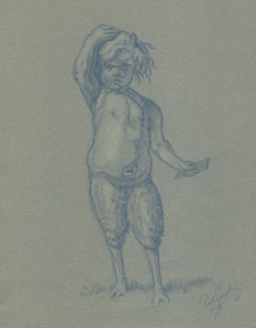 Tekening getiteld "Pan" door Paul Gosselin, Origineel Kunstwerk