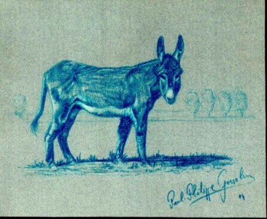 Drawing titled "Staande ezel" by Paul Gosselin, Original Artwork, Other