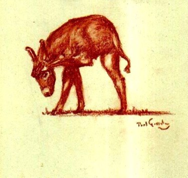 Drawing titled "Ezel - Donkey - Gra…" by Paul Gosselin, Original Artwork, Other