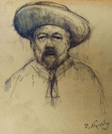 Drawing titled "Portret van artist…" by Paul Gosselin, Original Artwork, Other