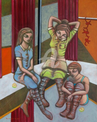 Картина под названием "Escape from Exotica" - Paul Hilario, Подлинное произведение искусства, Масло