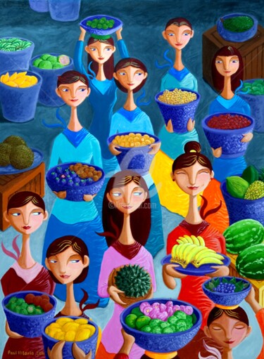 Painting titled "Tutti Frutti" by Paul Hilario, Original Artwork, Oil