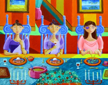 Peinture intitulée "A Meal Without Rice" par Paul Hilario, Œuvre d'art originale, Huile