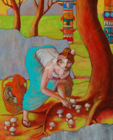 Pittura intitolato "Fustian Fungi" da Paul Hilario, Opera d'arte originale, Olio