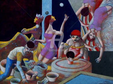 Картина под названием "Fortune Sellers" - Paul Hilario, Подлинное произведение искусства, Масло