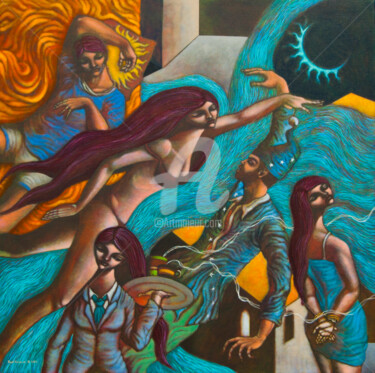 Painting titled "Sa Lalim ng Gabi (I…" by Paul Hilario, Original Artwork, Oil