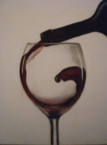 Drawing titled "Make Mine A Red Wine" by Paul Horton, Original Artwork, Other