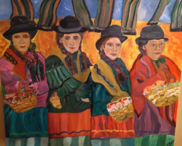 Painting titled "Razas" by Paulina Espinosa, Original Artwork