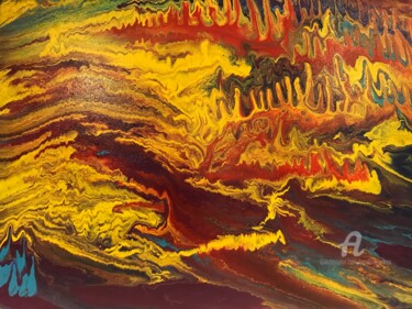 Peinture intitulée "DRAGONS ON FIRE" par Paulina Waas, Œuvre d'art originale, Acrylique