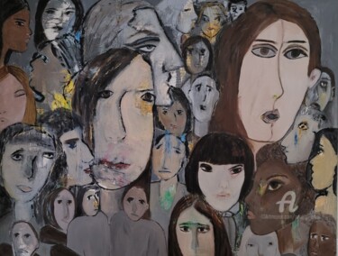 Peinture intitulée "In the Gray Zone of…" par Paulina Waas, Œuvre d'art originale, Acrylique