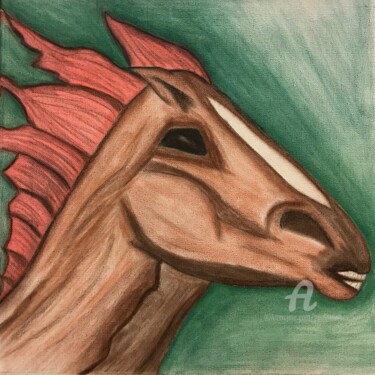 Drawing titled "MYSTICAL HORSE" by Paulina Waas, Original Artwork, Pastel