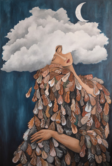 Peinture intitulée "Le manteau" par Pauline Bailly, Œuvre d'art originale, Huile