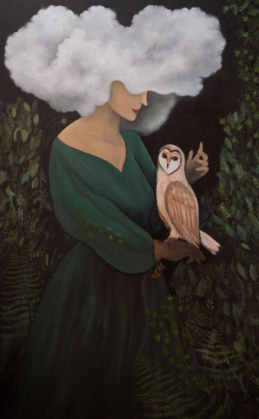 Peinture intitulée "La rencontre" par Pauline Bailly, Œuvre d'art originale, Huile