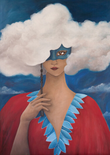 Peinture intitulée "Le masque" par Pauline Bailly, Œuvre d'art originale, Huile