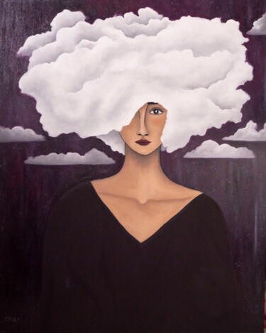 Peinture intitulée "Violette" par Pauline Bailly, Œuvre d'art originale, Huile
