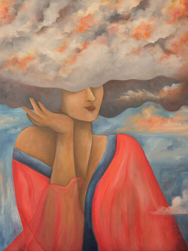 Painting titled "Soleils couchants" by Pauline Bailly, Original Artwork, Oil