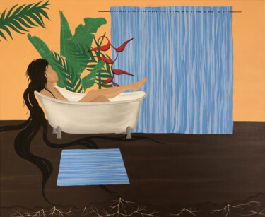 Peinture intitulée "Le Bain Sauvage" par Pauline Beaugendre (Studio Ravi), Œuvre d'art originale, Acrylique Monté sur Châssi…