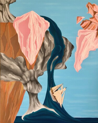 Pittura intitolato "Le plongeon" da Pauline Beaugendre (Studio Ravi), Opera d'arte originale, Acrilico Montato su Cartone
