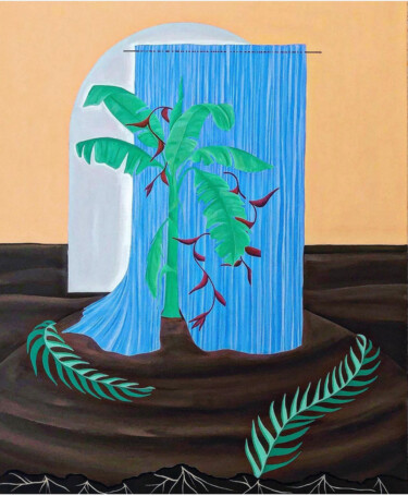 Peinture intitulée "À l'ombre du rideau" par Pauline Beaugendre (Studio Ravi), Œuvre d'art originale, Acrylique Monté sur Ch…