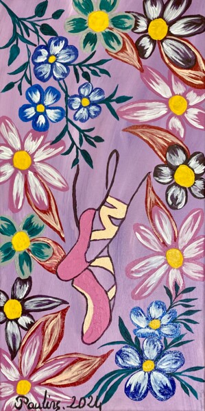 Painting titled "Ballet" by Pauline Chevallot, Original Artwork, Acrylic Mounted on Wood Stretcher frame