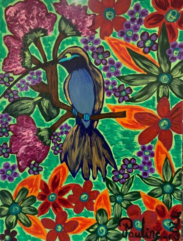 Pintura intitulada "Oiseaux" por Pauline Chevallot, Obras de arte originais, Acrílico