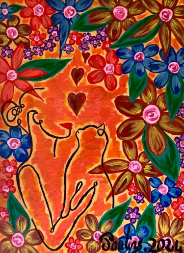 Картина под названием "Silhouette 5" - Pauline Chevallot, Подлинное произведение искусства, Акрил Установлен на Деревянная р…