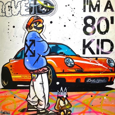 Картина под названием "Mario 80’ Porsche" - Pauline Cornee, Подлинное произведение искусства, Акрил Установлен на Деревянная…